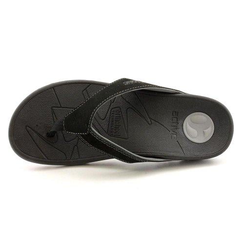 Vionic Bryce Orthotic Flip Flops for Men - Orthaheel - Black-Grey