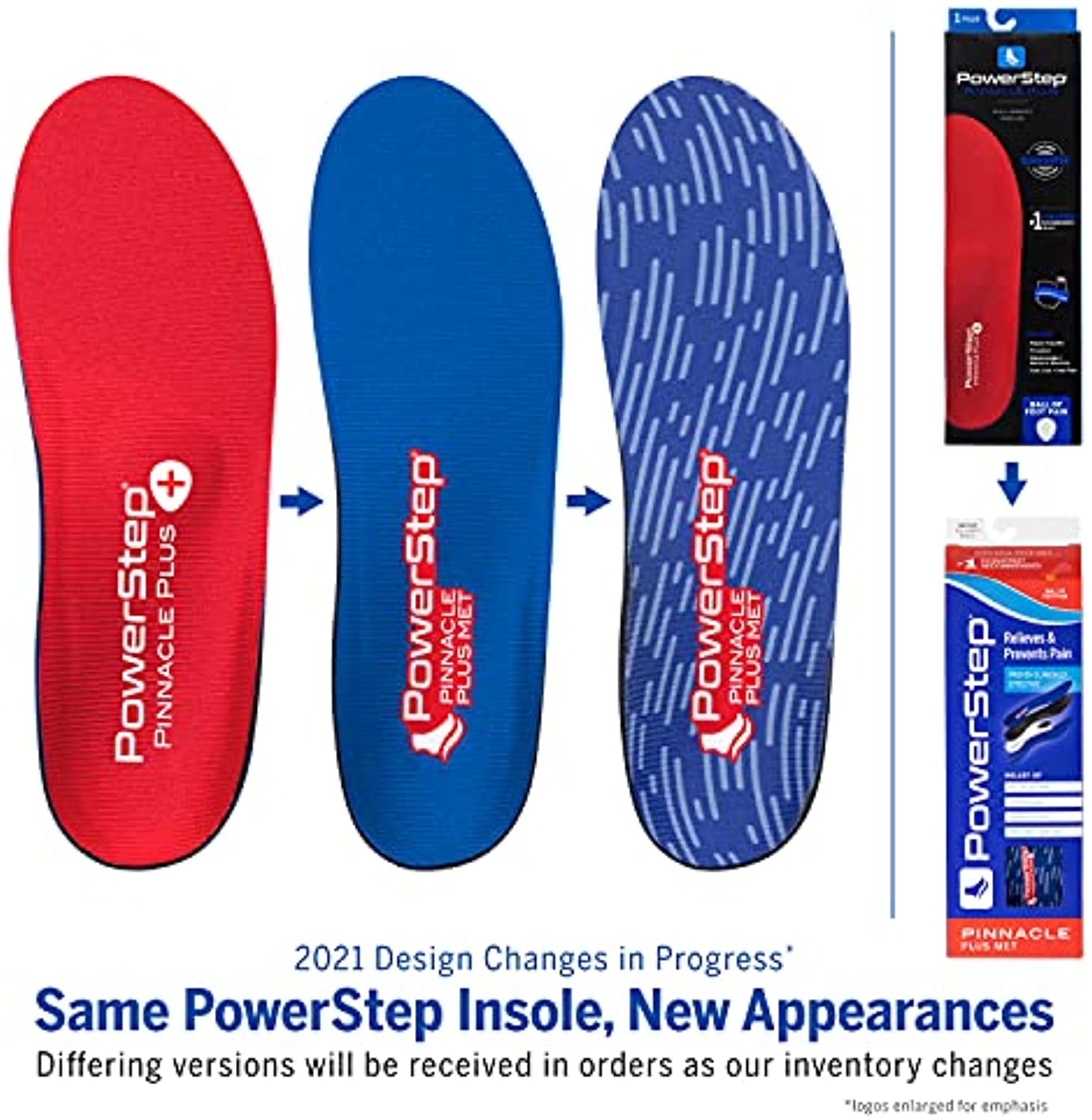 PowerStep Plus Insoles Ball Of Foot Pain Relief Orthotic, Metatarsalgia ...