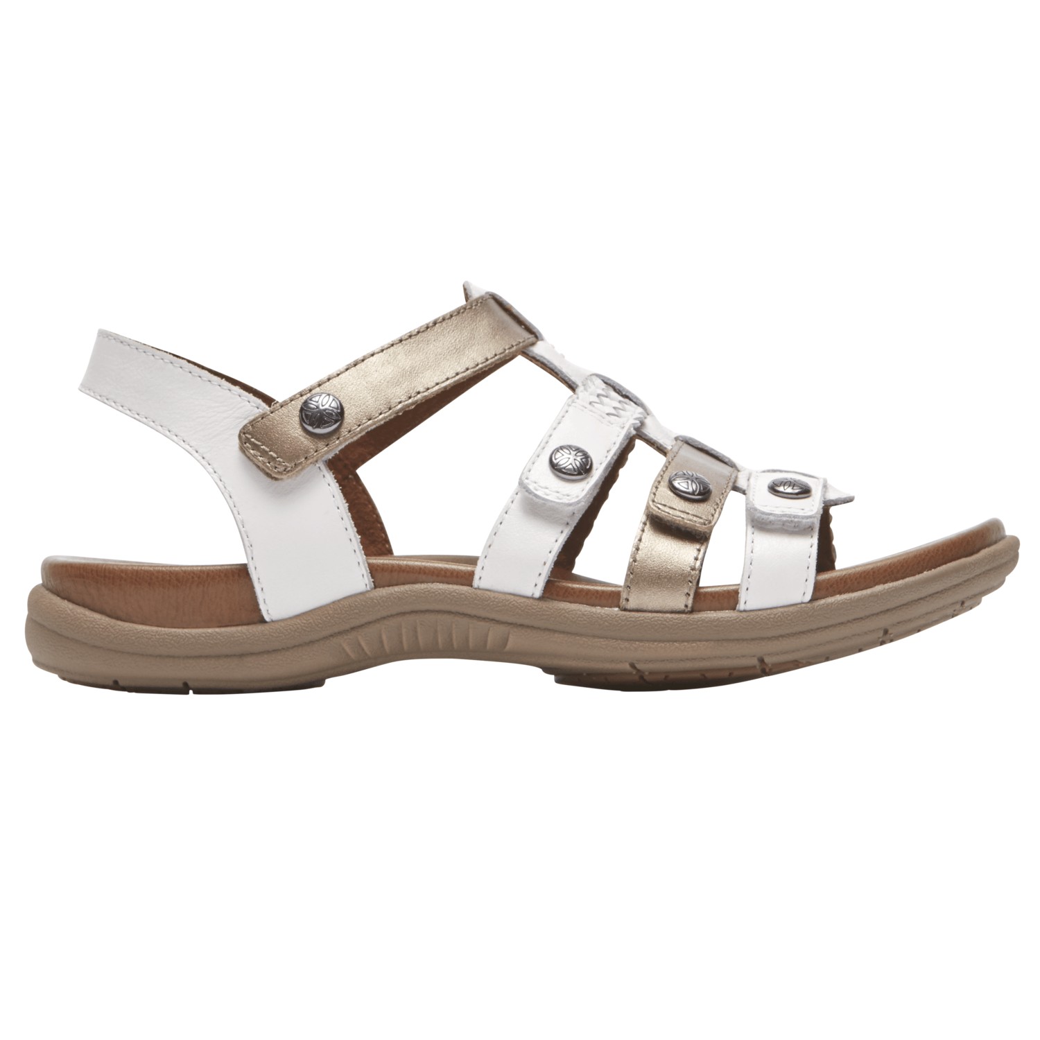 Rockport Cobb Hill Rubey T Strap Womens Sandal White Multi 8 Medium Rockport Cobb Hill Collection RP-839
