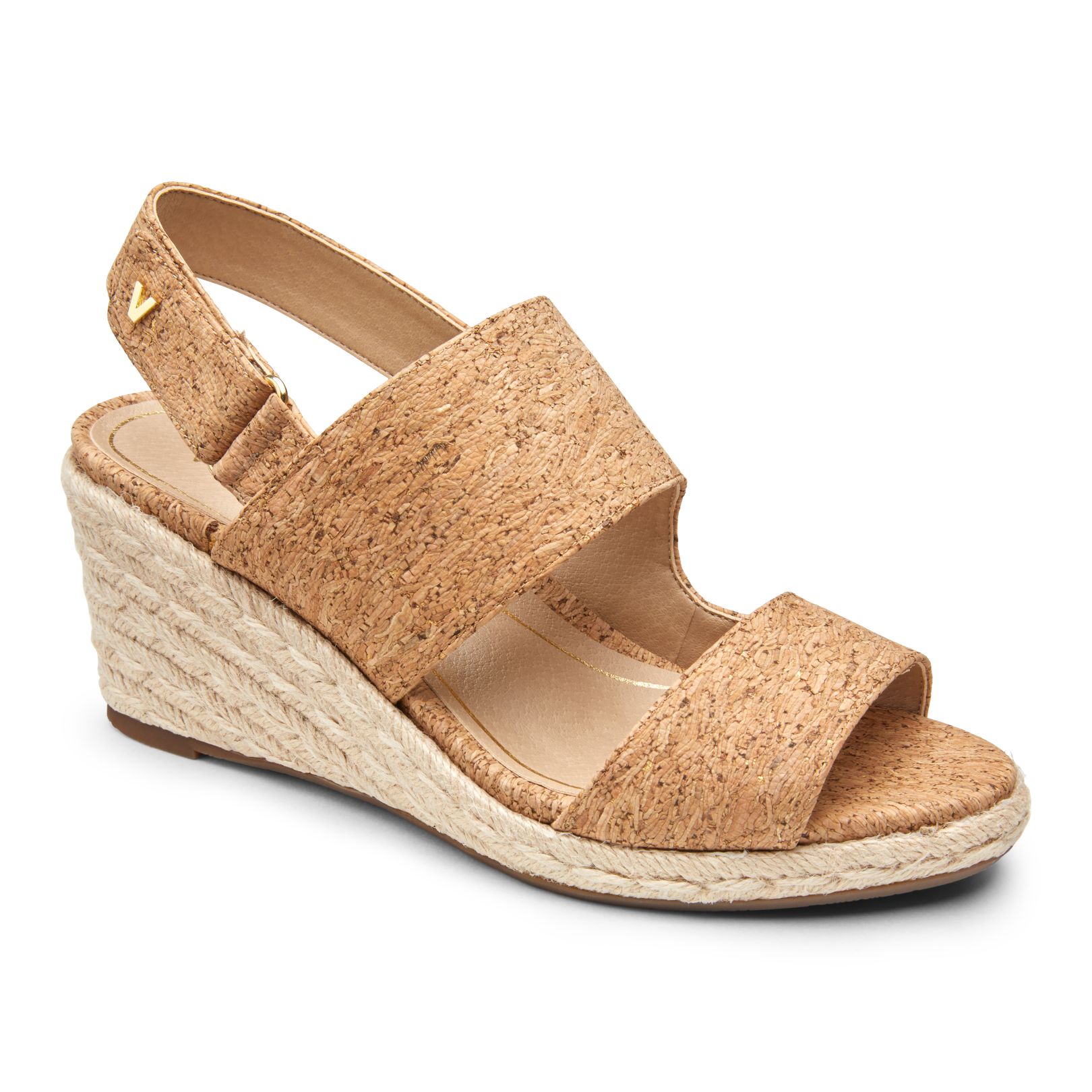 Vionic Womens Tulum Vero Wedge Ladies Espadrille Sandals with Concealed Orthotic Arch Support
