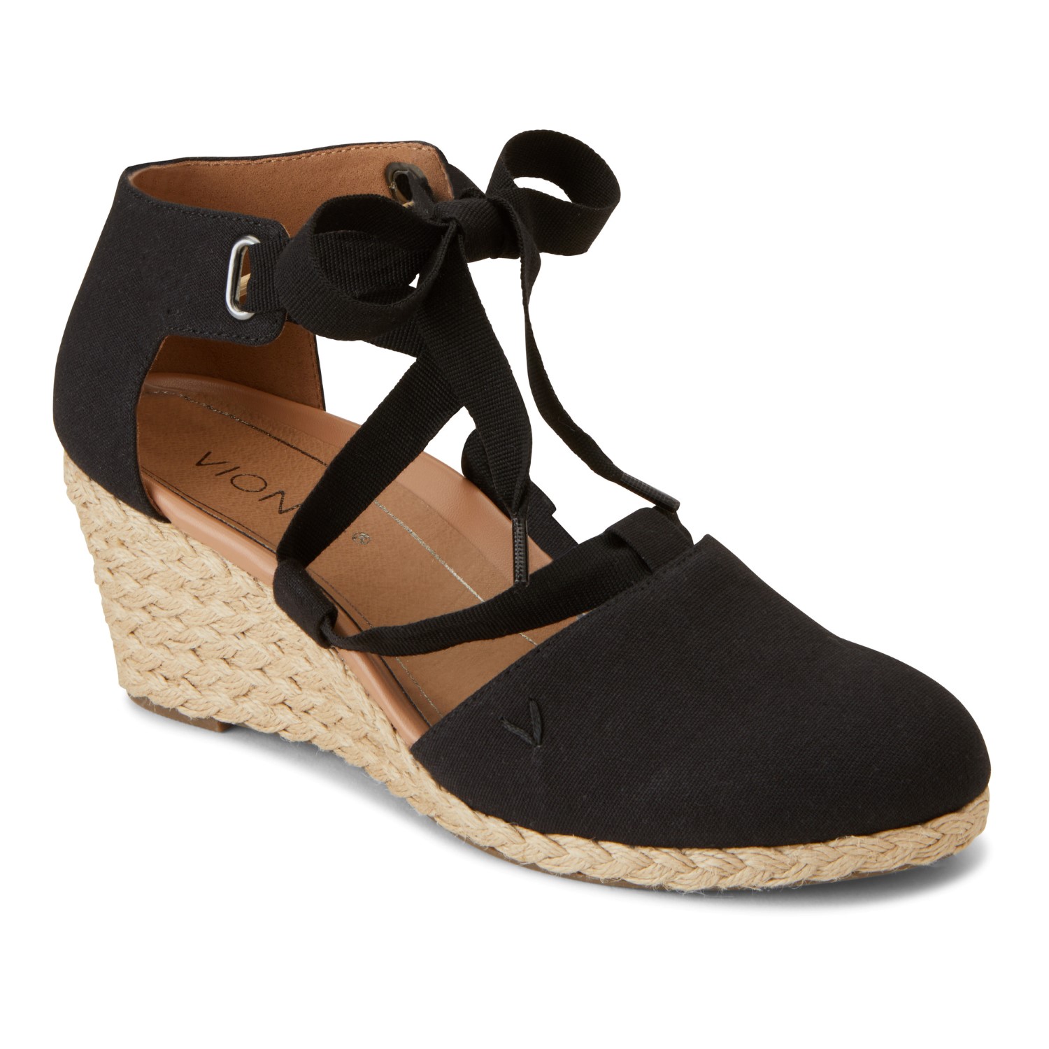 Vionic Womens Tulum Vero Wedge Ladies Espadrille Sandals with Concealed Orthotic Arch Support