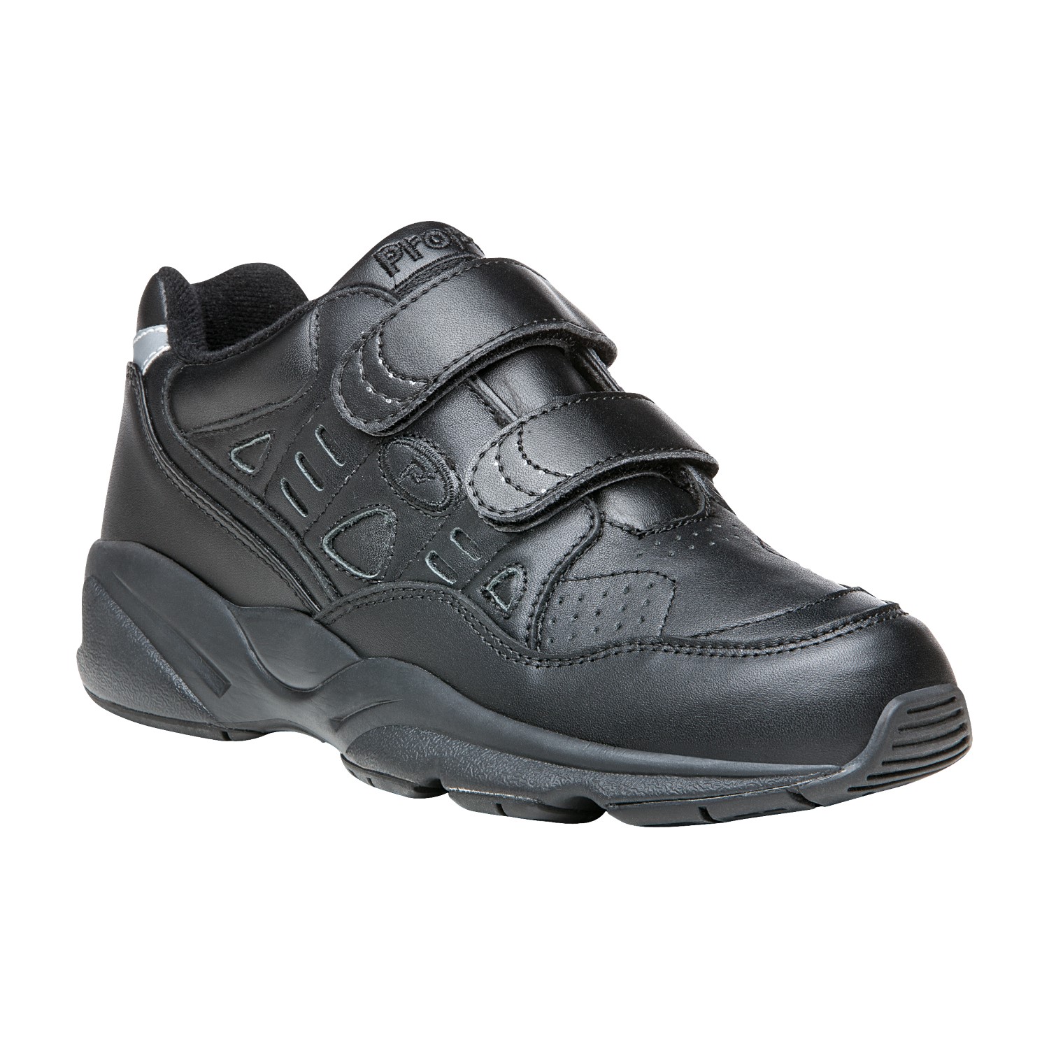 Black,6.5 D US Propet Womens Stability Walker Strap Walking Shoe