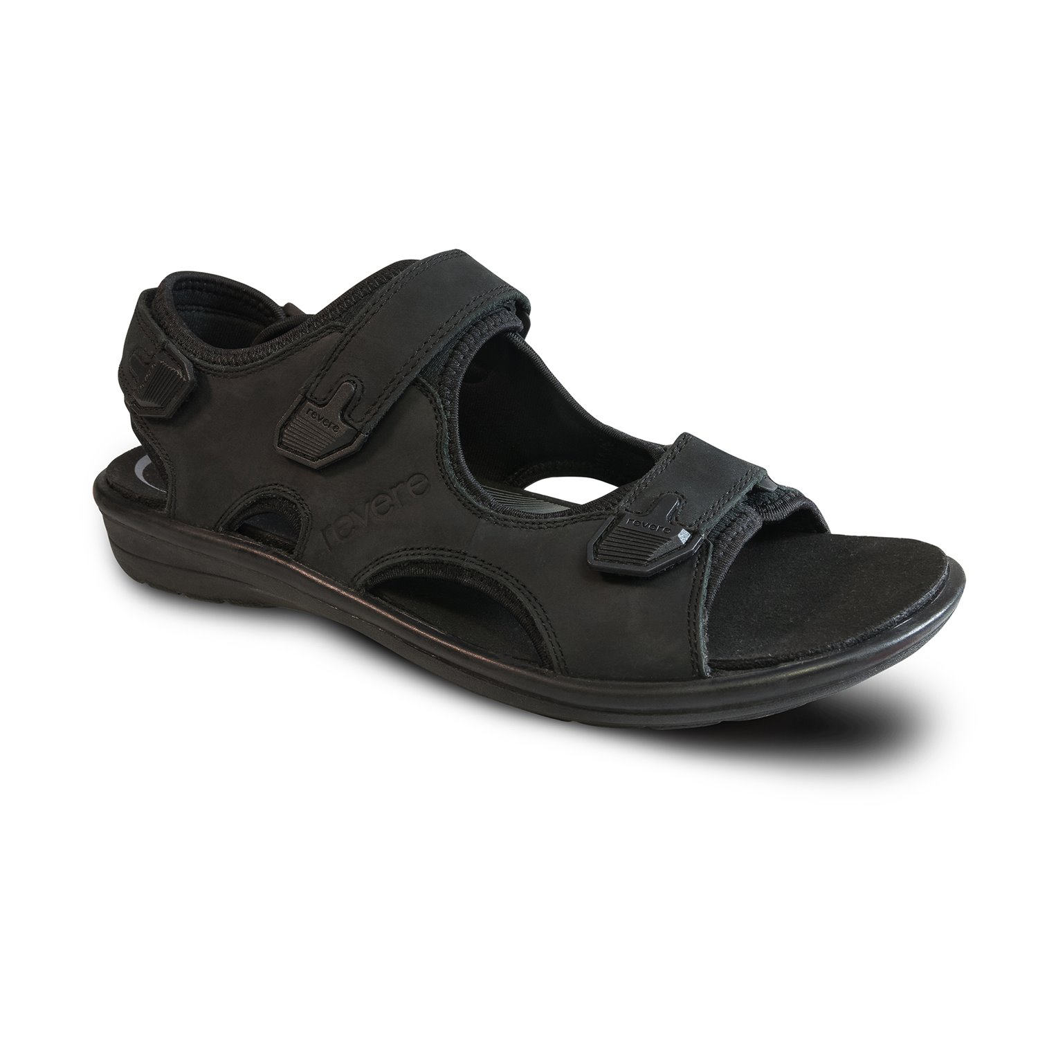 black sandals with backstrap