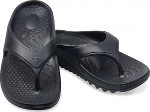 Spenco Men's PolySorb Yumi Nubuck Thong Orthotic Sandals Black 