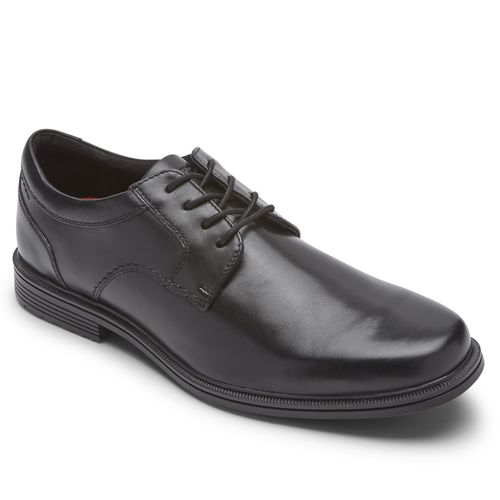 Rockport Taylor Waterproof Plain Toe Men's Oxford Dress Shoe - Black - Angle