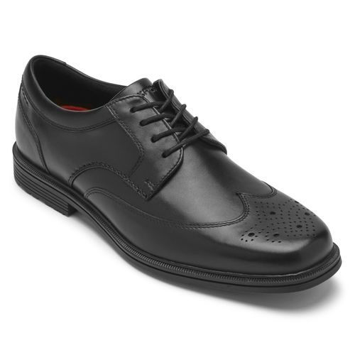 Rockport Taylor Waterproof Men's Wingtip Dress Shoe - Black - Angle