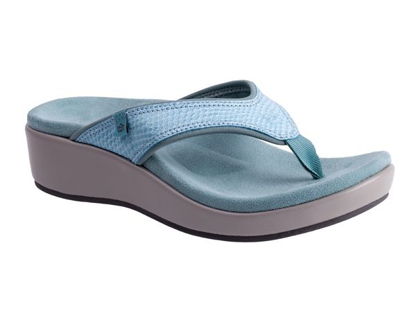 Spenco Weekend Wedge Toe-post Orthotic Sandal - Mineral Blue - Pair