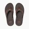 Reef Leather Fanning Men's Sandals - Dark Brown - Top
