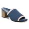 Vionic Fleur Womens Slide Sandals - Dark Blue Knit - Angle main