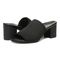 Vionic Fleur Women's Slide Heeled Sandals - Black/black Knit - pair left angle