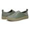 Vionic Zinah Women's Slip-on Casual Shoe - Army Green Leather - pair left angle