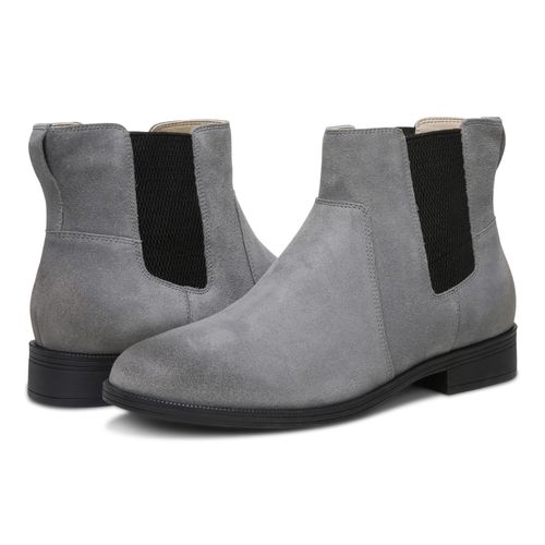 Vionic Alana Women's Comfort Boot with Arch Support - Charcoal Suede pair left angle