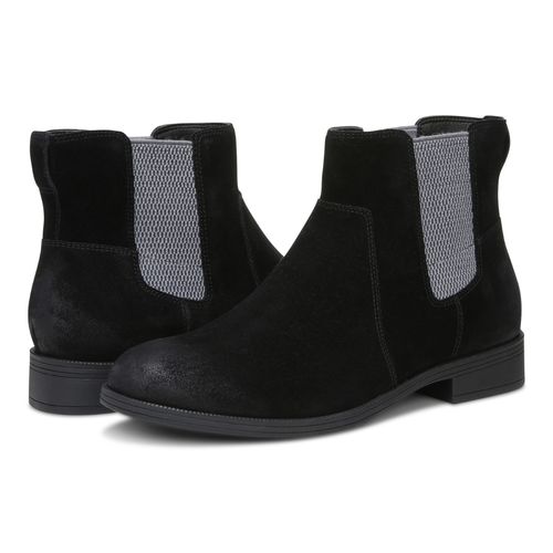 Vionic Alana Women's Comfort Boot with Arch Support - Black Suede pair left angle