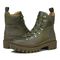 Vionic Jaxen Womens Mid Shaft Boots - Olive Wp Leather Txt - pair left angle
