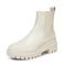 Vionic Karsen Womens Mid Shaft Boots - Cream Wp Leather Left angle