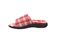 Strole Den Tartan Women's Wool Slide Slippers with Orthotic Arch Support Strole- 614 - Red - Profile View