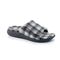 Strole Den Tartan Women's Wool Slide Slippers with Orthotic Arch Support Strole- 030 1 - Charcoal - Profile View