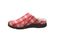 Strole Snug Tartan Women's Supportive Clog with Orthotic Arch Support Strole- 614 - Red - Profile View