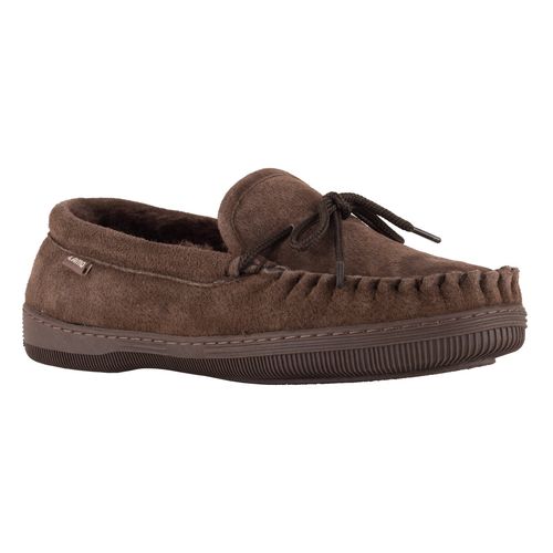 Lamo Lady's Moccasin Slippers P002W - Chocolate - Profile View