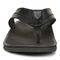Vionic Wyatt Men's Toe-Post Sport Arch Supportive Sandal - Black Leather - Front
