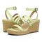 Vionic Sabina Womens Quarter/Ankle/T-Strap Wedge - Pale Lime - pair left angle