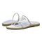 Vionic Prism Womens Slide Sandals - White Leather - pair left angle