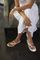 Vionic Prism Womens Slide Sandals - White Leather - 2-med