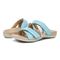 Vionic Hadlie Womens Slide Sandals - Porcelain Blue Paten - pair left angle