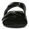 Vionic Hadlie Womens Slide Sandals - Black Leather - Front