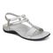 Vionic Mikah Womens Quarter/Ankle/T-Strap Sandals - Silver Metallic - Angle main