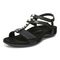 Vionic Mikah Womens Quarter/Ankle/T-Strap Sandals - Black - Left angle