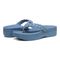 Vionic Kenji Women's Toe-Post Platform Wedge Sandal - Blue Shadow - pair left angle