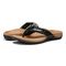 Vionic Layne Womens Thong Sandals - Black Woven - pair left angle