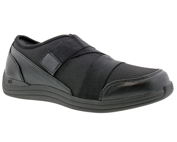 Drew Aster Women's Slip-on Cross Strap Comfort Shoe - Black Combo