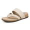 Vionic Marvina Womens Thong Sandals - Cream - Left angle