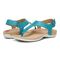 Vionic Terra Womens Slide Sandals - Lake Blue - pair left angle