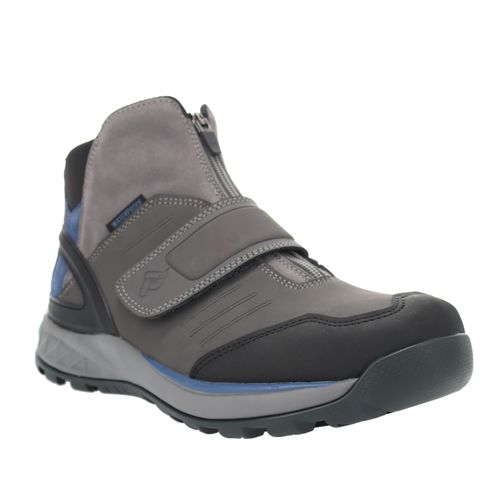 Propet Men's Valais Waterproof Hikers - Grey/Blue - Angle