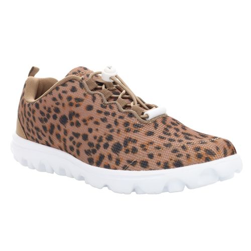Propet Women's TravelActiv Safari Sneakers - Brown Cheetah - Angle