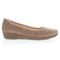 Propet Yara Women's Leather Slip On Flats - Natural Buff Suede - Outer Side