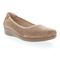 Propet Yara Women's Leather Slip On Flats - Natural Buff Suede - Angle