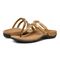 Vionic Elvia - Women's Adjustable Slip-on Orthotic Sandal  - Toffee Syn pair left angle