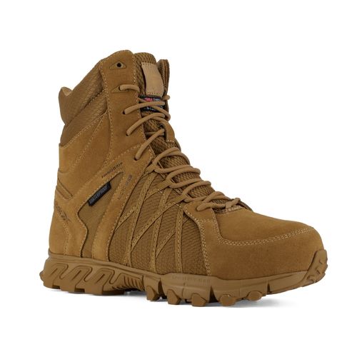 Reebok Work Men's Trailgrip Safety Toe 8" Coyote Waterproof Insulated Tactical Boot with Side Zipper -  - Profile View