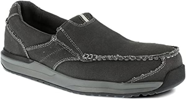 Rockport Men's Langdon EH Composite Toe Casual Work Slip-on Industrial Shoe - Charcoal