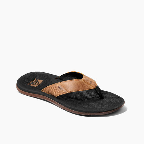 Reef Santa Ana Le Men's Sandals - Black And Tan - Angle