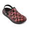 Joybees Varsity Lined Clog - Unisex - Comfy Clog with Arch Support -  Varsity Lined Clog Graphics Adult Buffalo Plaid/Black Pp Angle View