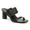Vionic Brookell Women's Heeled Slide Sandals - Black Leather - Angle main