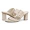 Vionic Brookell Women's Heeled Slide Sandals - Cream - pair left angle
