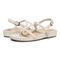 Vionic Adley Womens Quarter/Ankle/T-Strap Sandals - Cream - pair left angle