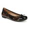 Vionic Amorie Women's Orthotic Supportive Ballet Flat - Free Shipping - Black/leopard Patent - Angle main