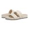 Vionic Mayla Womens Slide Sandals - Cream - pair left angle